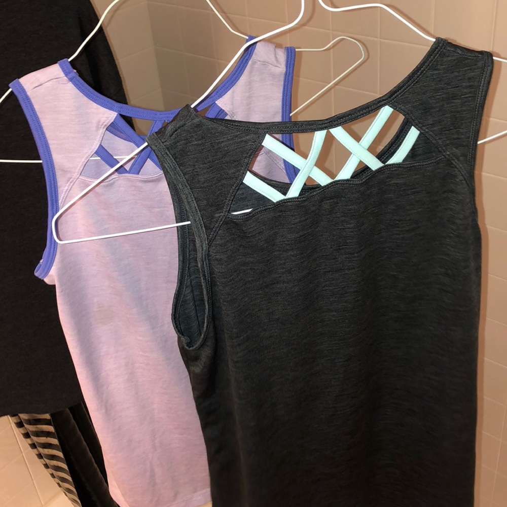 multicolored champion athletic tank tops